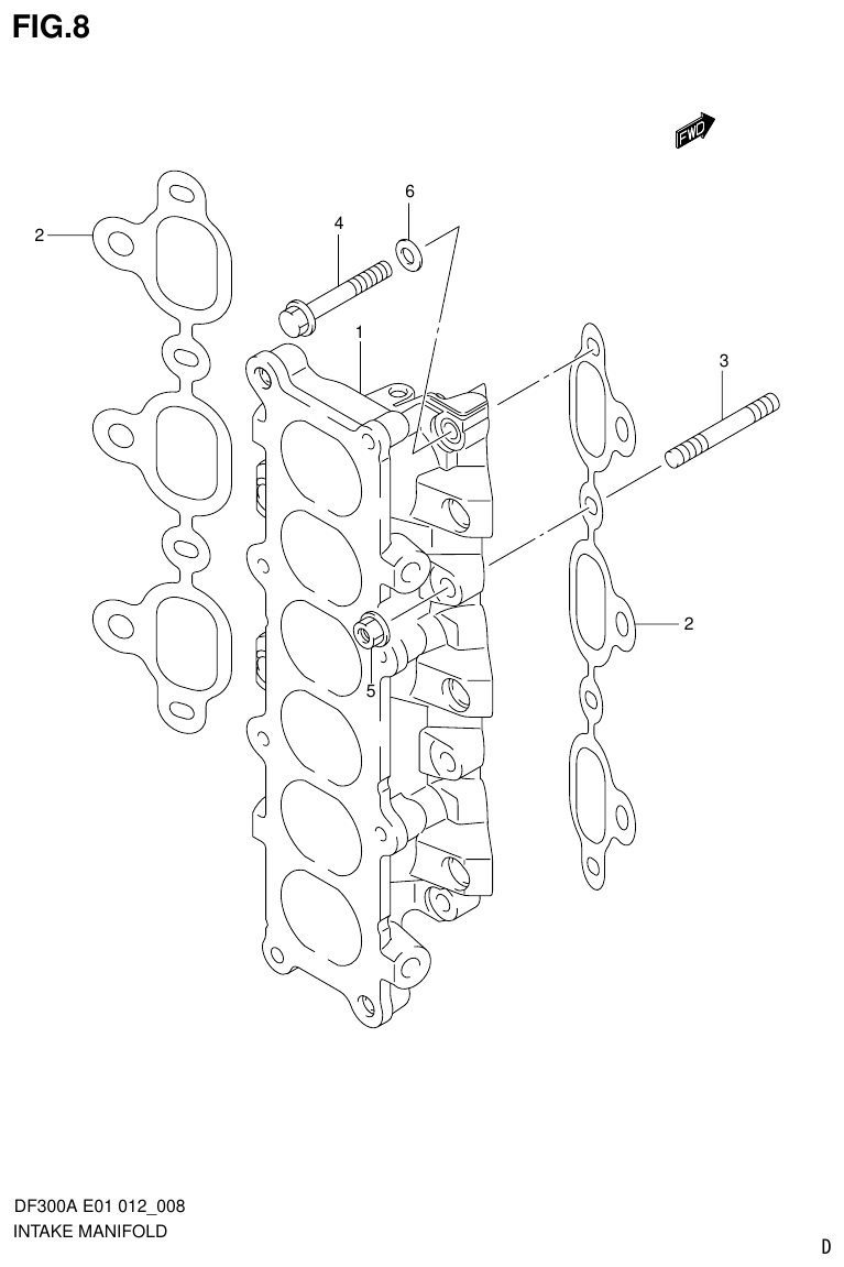 Suzuki DF300AP INTAKE MANIFOLD parts diagram